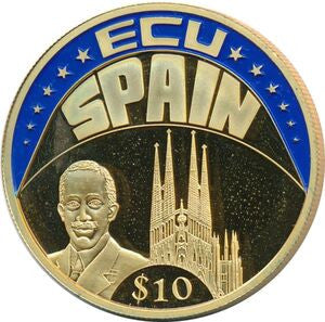 Liberia 10 Dolarów 2002 ECU - HISZPANIA