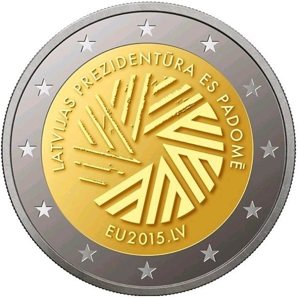 Łotwa 2 euro 2015 Rok prezydencji Łotwy w Unii Europejskiej