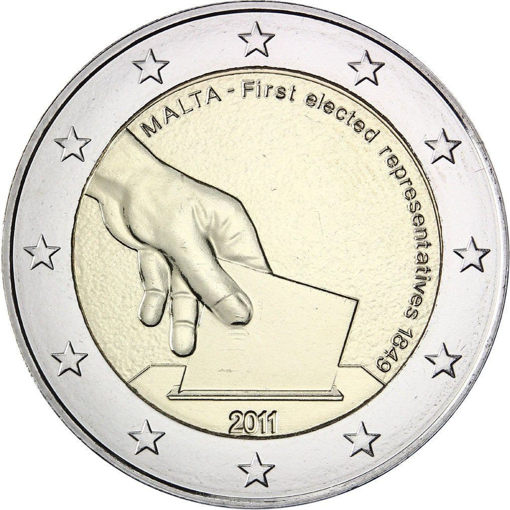 Malta 2 euro 2011 Historia konstytucyjna na Malcie – pierwsze wybory reprezentantów w 1849 roku