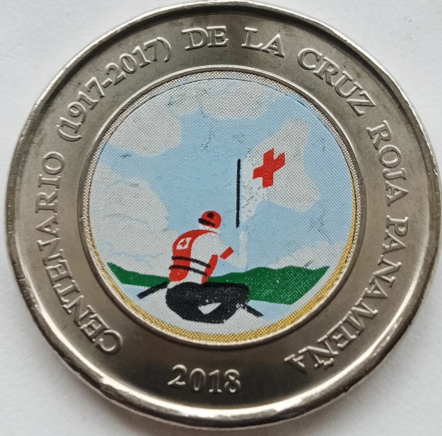 Panama 1 Balboa 2018 100. rocznica Czerwonego Krzyża