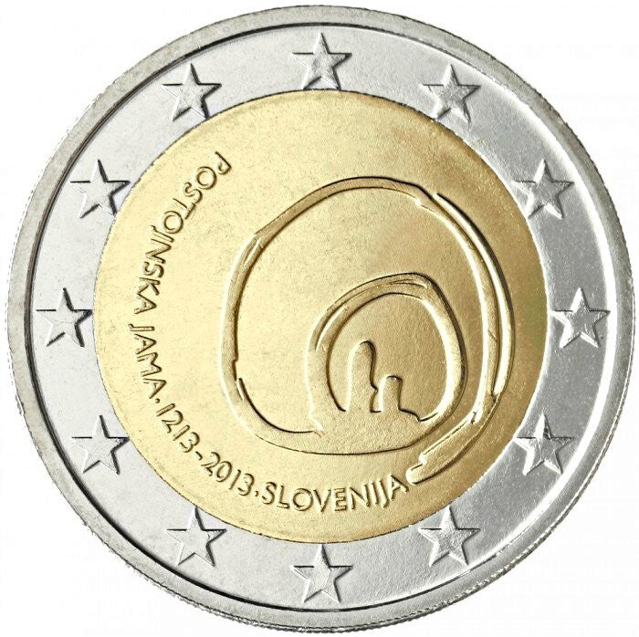 Słowenia 2 euro 2013 800 rocznica pierwszej wizyty w jaskini Postojna