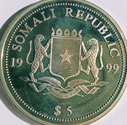 Somalia 5 Dolarów 1999 Roberto Benigni - Zdobywca Oscara 1999