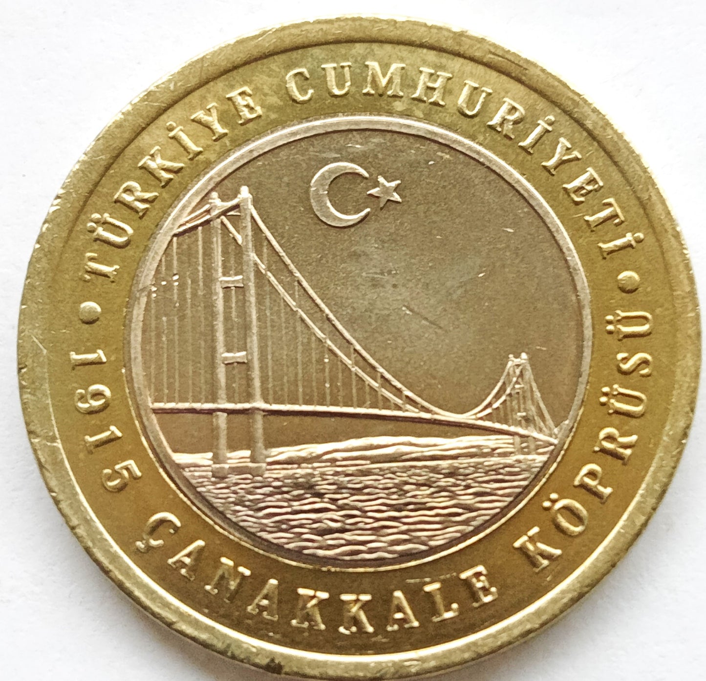Turcja 1 Lira 2022 Most Çanakkale z 1915 r.