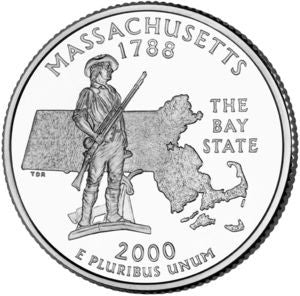 USA 25 centów / ćwiartka 2000 Massachusetts