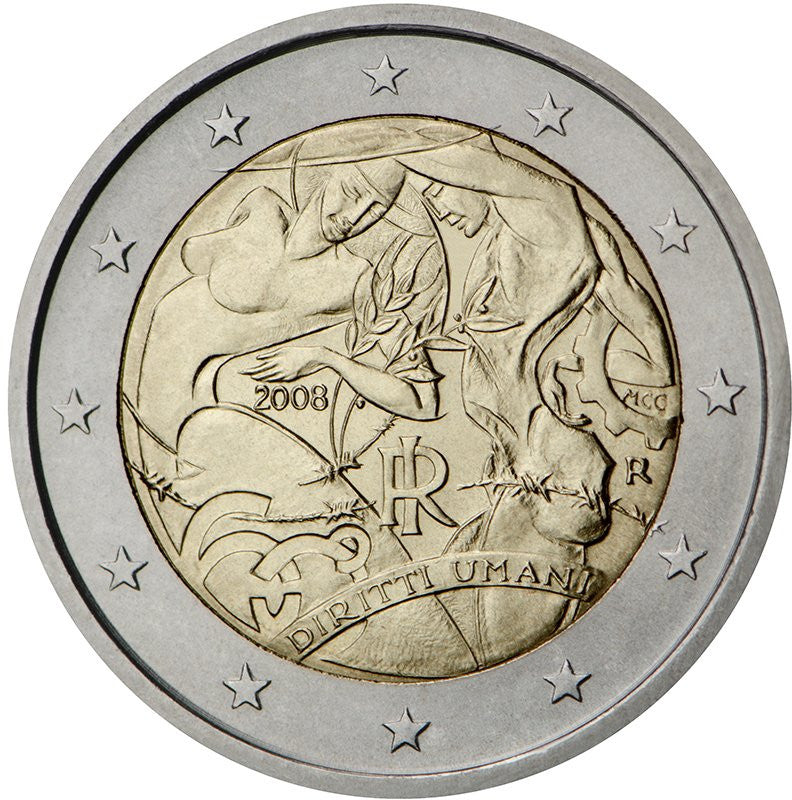 Włochy 2 euro 2008 60-lecie powstania Powszechnej Deklaracji Praw Człowieka (Włochy)
