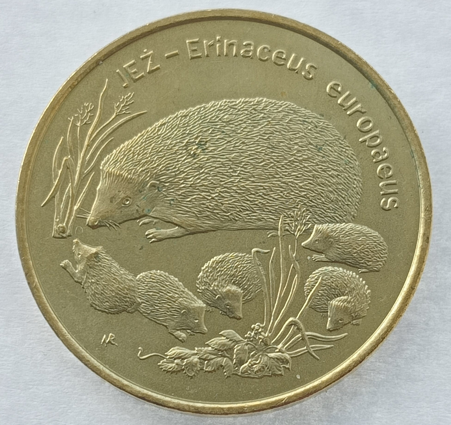 2 zł 1996 - Zwierzęta świata: Jeż (łac. Erinaceus europaeus)