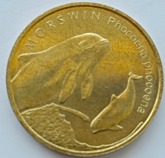 2 zł 2004 -  Zwierzęta świata: Morświn (łac. Phocoena phocoena)