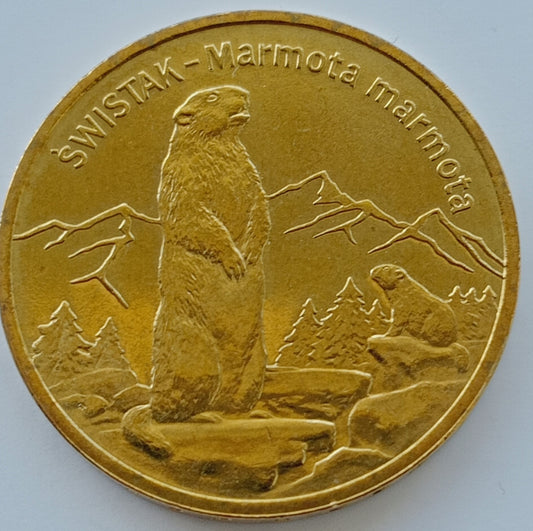 2 zł 2006 - Zwierzęta świata: Świstak (łac. Marmota marmota)