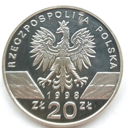 20 Złotych 1998 Zwierzęta Świata -ropucha paskówka
