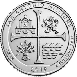 25 centów / ćwiartka 2019 Narodowy Park Historyczny Misja San Antonio