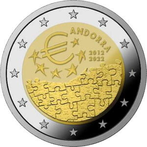 Andora 2 euro 2022 10. rocznica układu monetarnego między Andorą a Unią Europejską