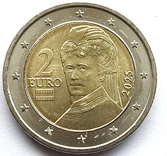 Austria 2 euro 2025 Laureatka Pokojowej Nagrody Bertha von Suttner
