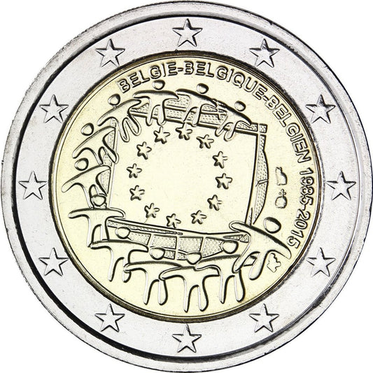 Belgia 2 euro 2015 30-lecie istnienia flagi europejskiej (Belgia)