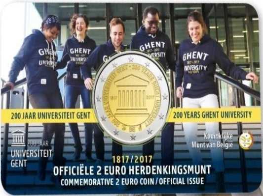 Belgia 2 euro 2017 200 lat istnienia uniwersytetu w Gandawie (wersja francuska)