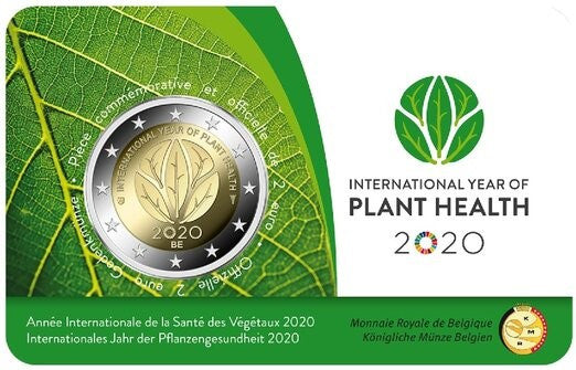 Belgia 2 euro 2020 Międzynarodowy Rok Zdrowia Roślin (wersja francuska)