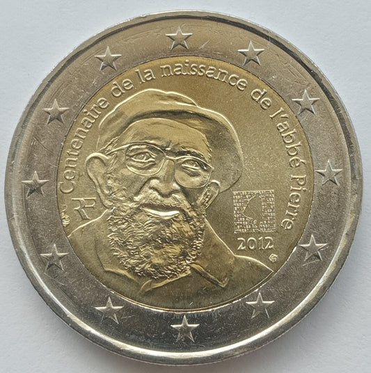 Francja 2 euro 2012 Setna rocznica urodzin Abbé Pierre