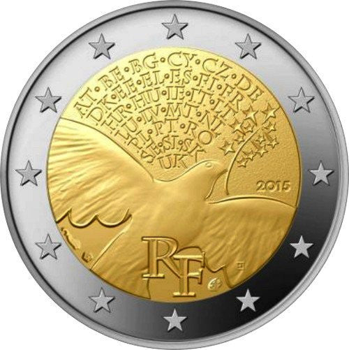 Francja 2 euro 2015 70 lat pokoju w Europie