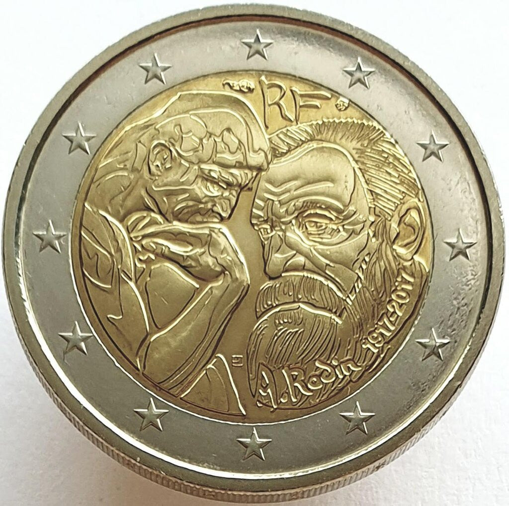 Francja 2 euro 2017 Setna rocznica śmierci Auguste Rodin