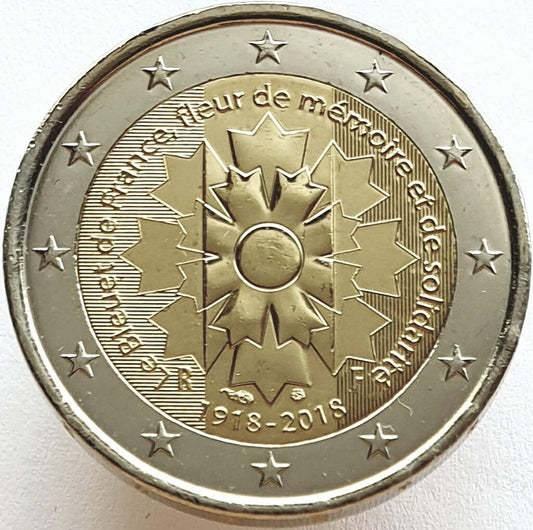 Francja 2 euro 2018 Bleuet de France - chaber symbol pamięci i solidarności