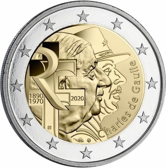 Francja 2 euro 2020 Generał Charles de Gaulle