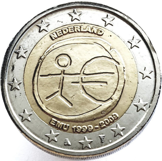Holandia 2 euro 2009 10-lecie wprowadzenia systemu euro (Holandia)
