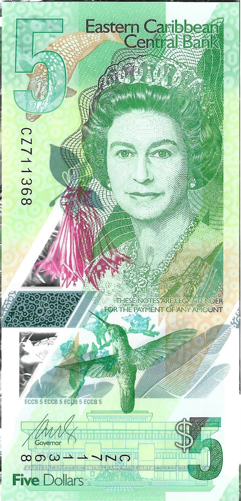 Karaiby Wschodnie 5 Dolarów 2020 - UNC