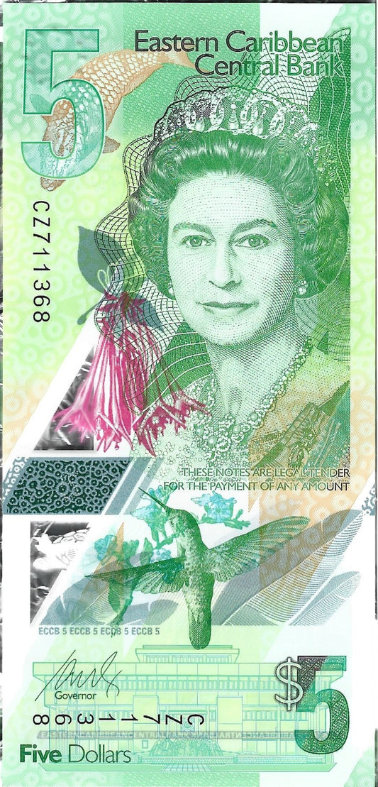 Karaiby Wschodnie 5 Dolarów 2020 - UNC
