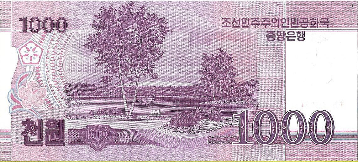 Korea Północna 1 000 Won 2012 - UNC