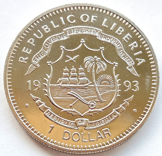 Liberia 1 Dolarów 1993 kanclerz Niemiec Zachodnich Willy Brandt