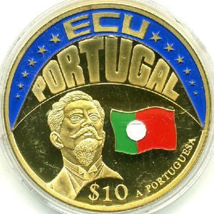 Liberia 10 Dolarów 2001 ECU - Portugalia
