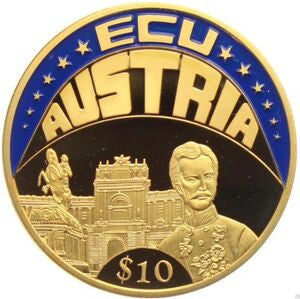 Liberia 10 Dolarów 2002 ECU - Austria