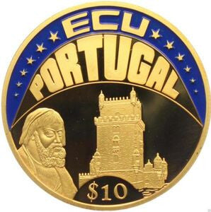 Liberia 10 Dolarów 2002  ECU -  Portugalia