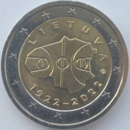 Litwa 2 euro 2022 100 lat koszykówki na Litwie