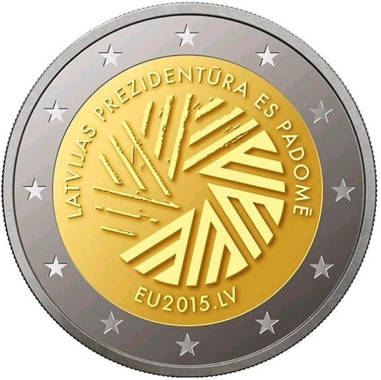 Łotwa 2 euro 2015 Rok prezydencji Łotwy w Unii Europejskiej