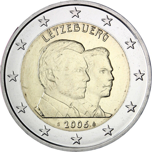 Luksemburg 2 euro 2006 25 urodziny dziedzicznego Wielkiego Księcia Luksemburga Wilhelma