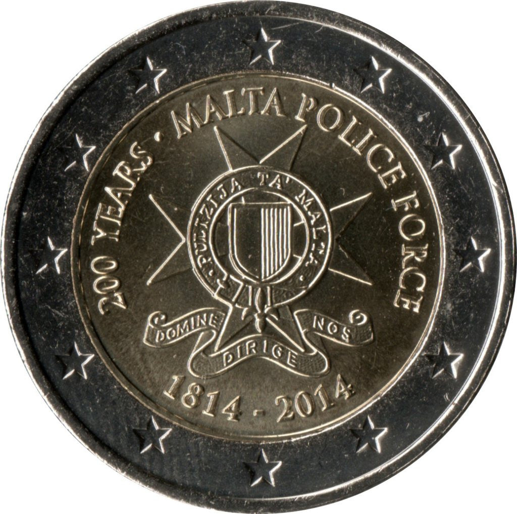 Malta 2 euro 2014 200-lecie istnienia policji na Malcie