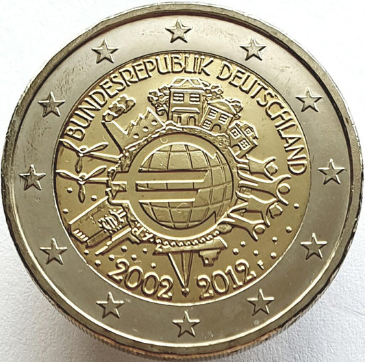 Niemcy 2 euro 2012 10-lecie banknotów i monet euro (Niemcy)