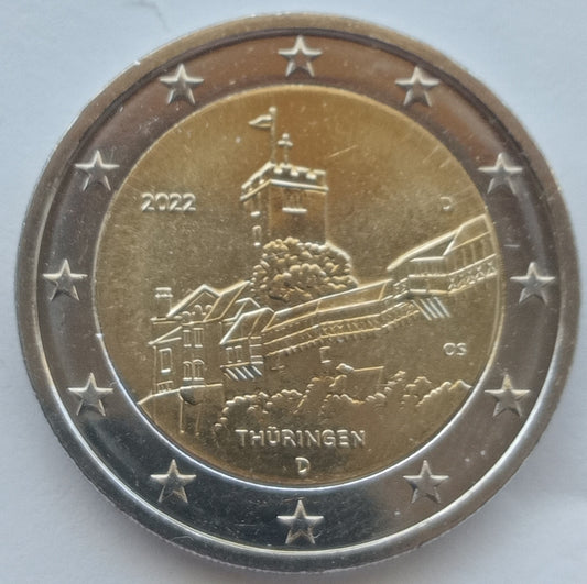 Niemcy 2 euro 2022 Turyngia, Zamek Wartburg