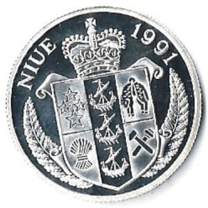 Niue 10 Dolarów 1991 Igrzyska Olimpijskie 1992 – rzucanie dyskiem