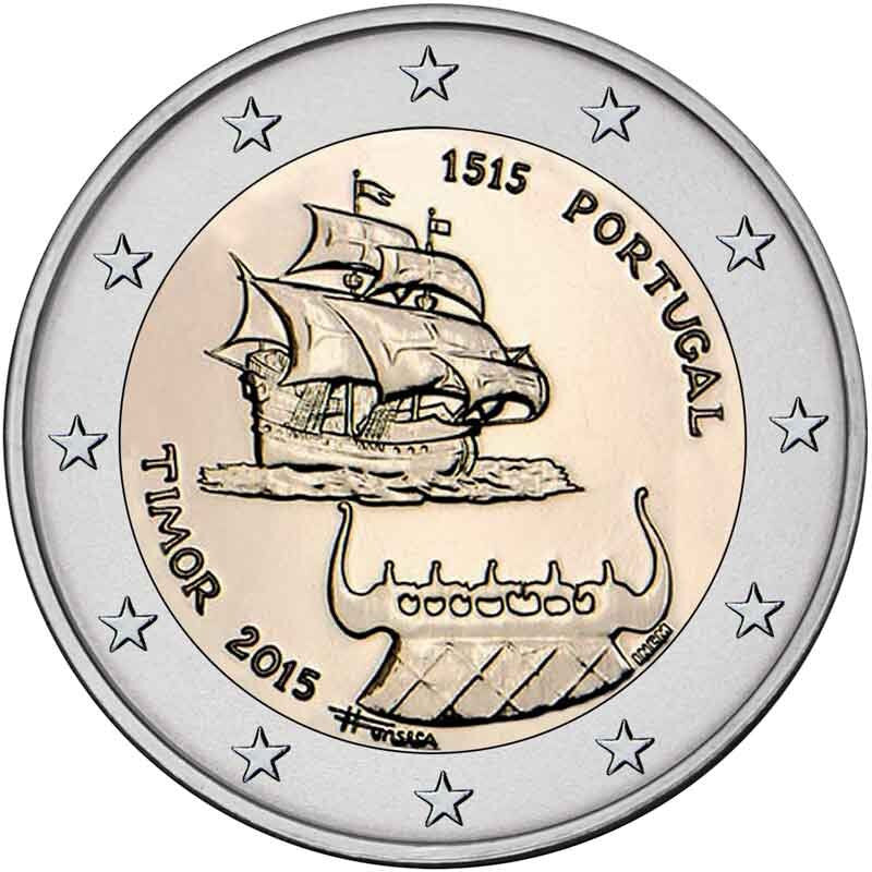 Portugalia 2 euro 2015 500 rocznica pierwszego kontaktu z Timorem Wschodnim