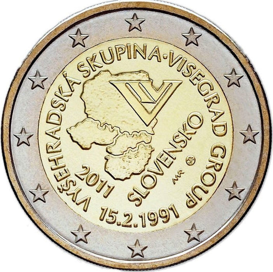 Słowacja 2 euro 2011 20 rocznica powstania Grupy Wyszehradzkiej