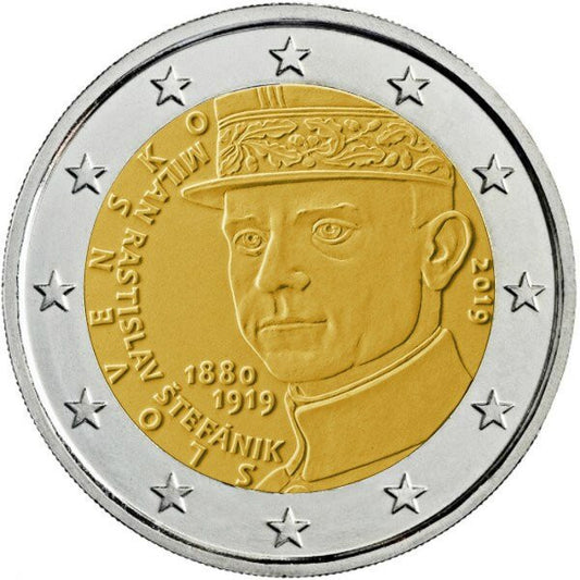 Słowacja 2 euro 2019 100 rocznica śmierci Milana Rastislava Štefánika