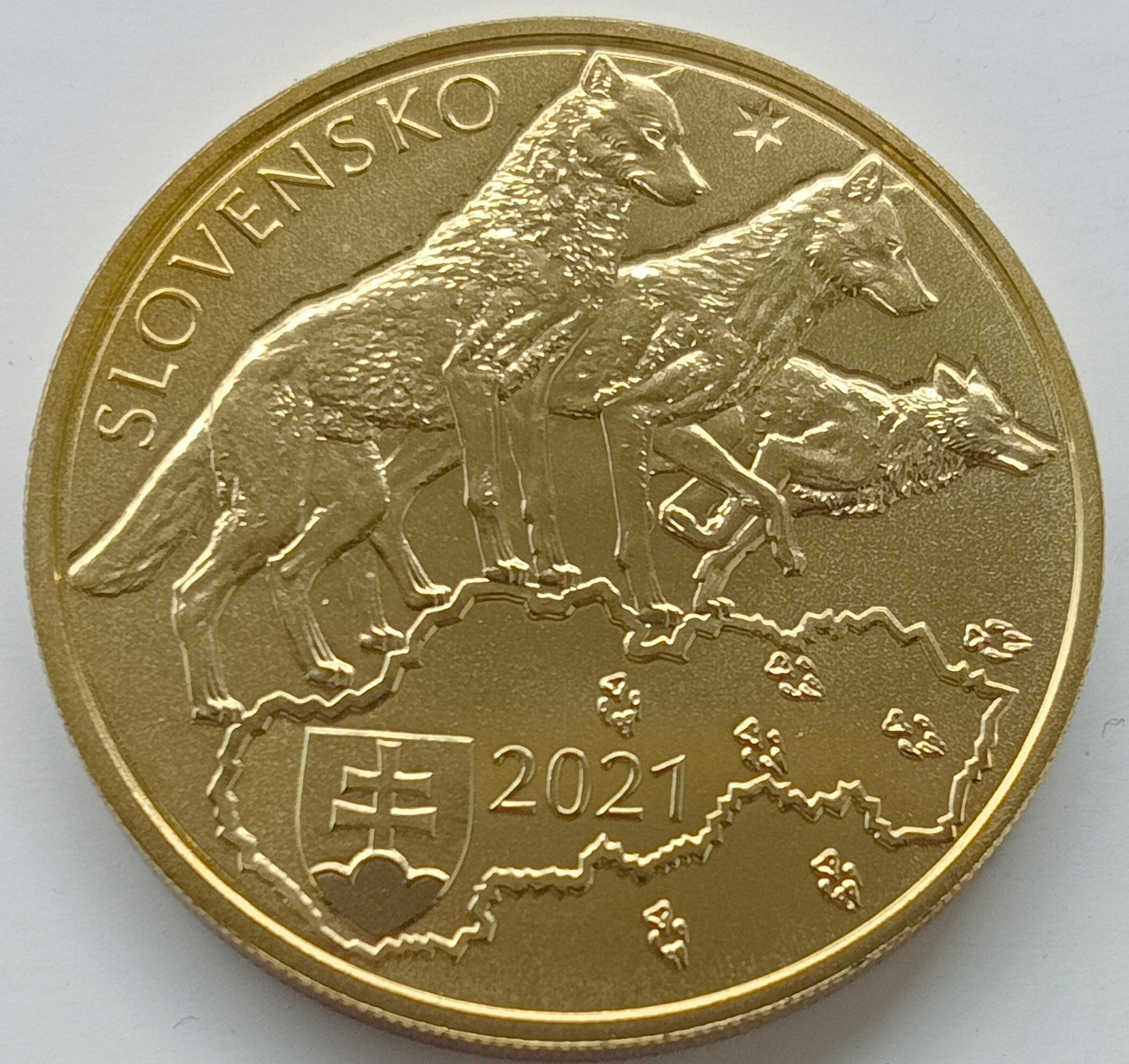 Słowacja 5 euro 2021 Wilk