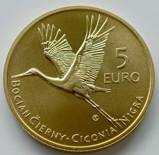 Słowacja 5 euro 2023 Bocian czarny