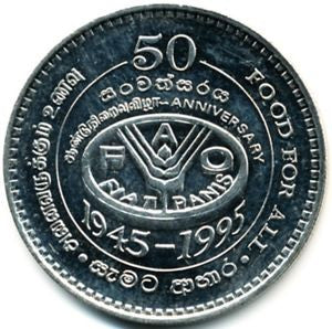 Sri Lanka 2 Rupie 1995  50-lecie FAO