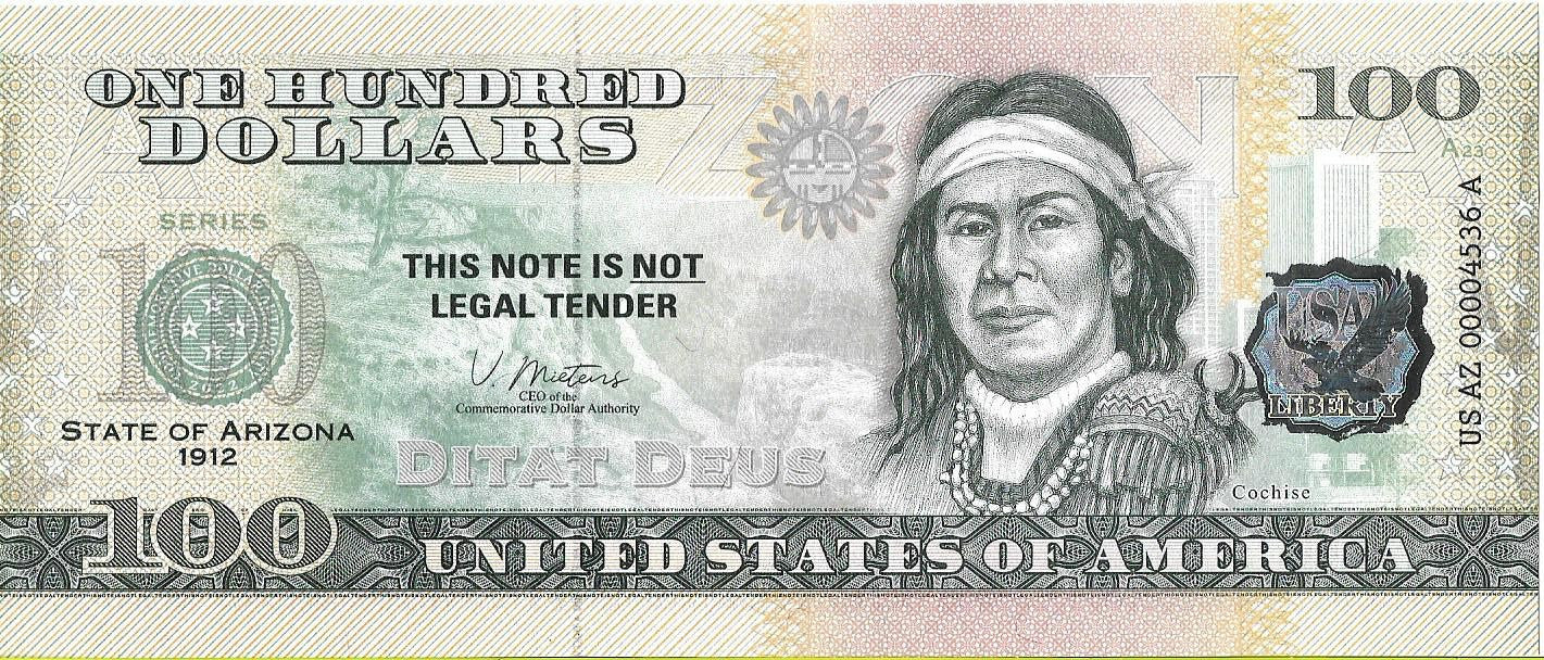 USA 100 Dolarów 2022 Arizona Commemorative Dollar