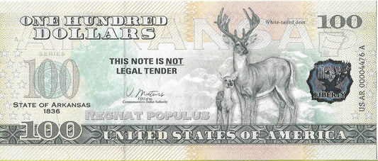 USA 100 Dolarów 2022 Arkansas Commemorative Dollar