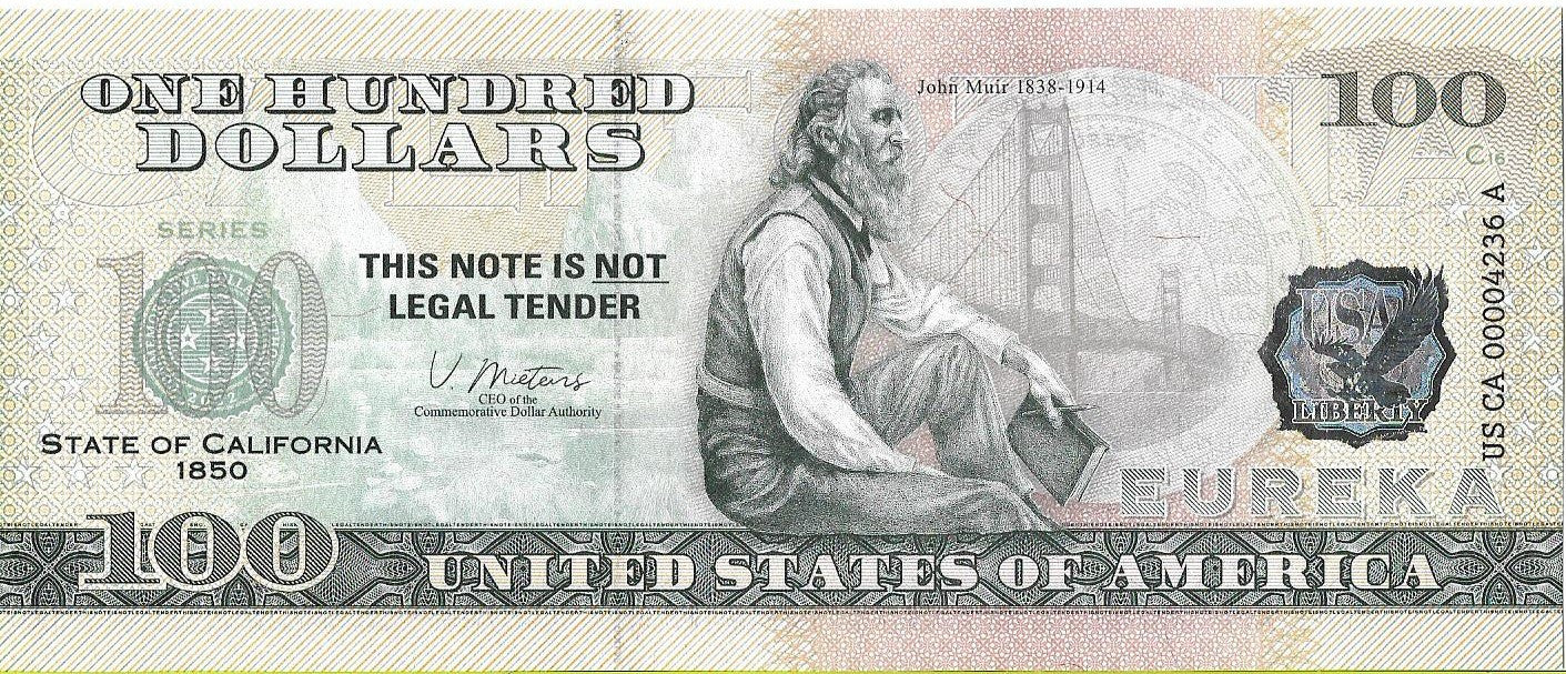 USA 100 Dolarów 2022 California Commemorative Dollar