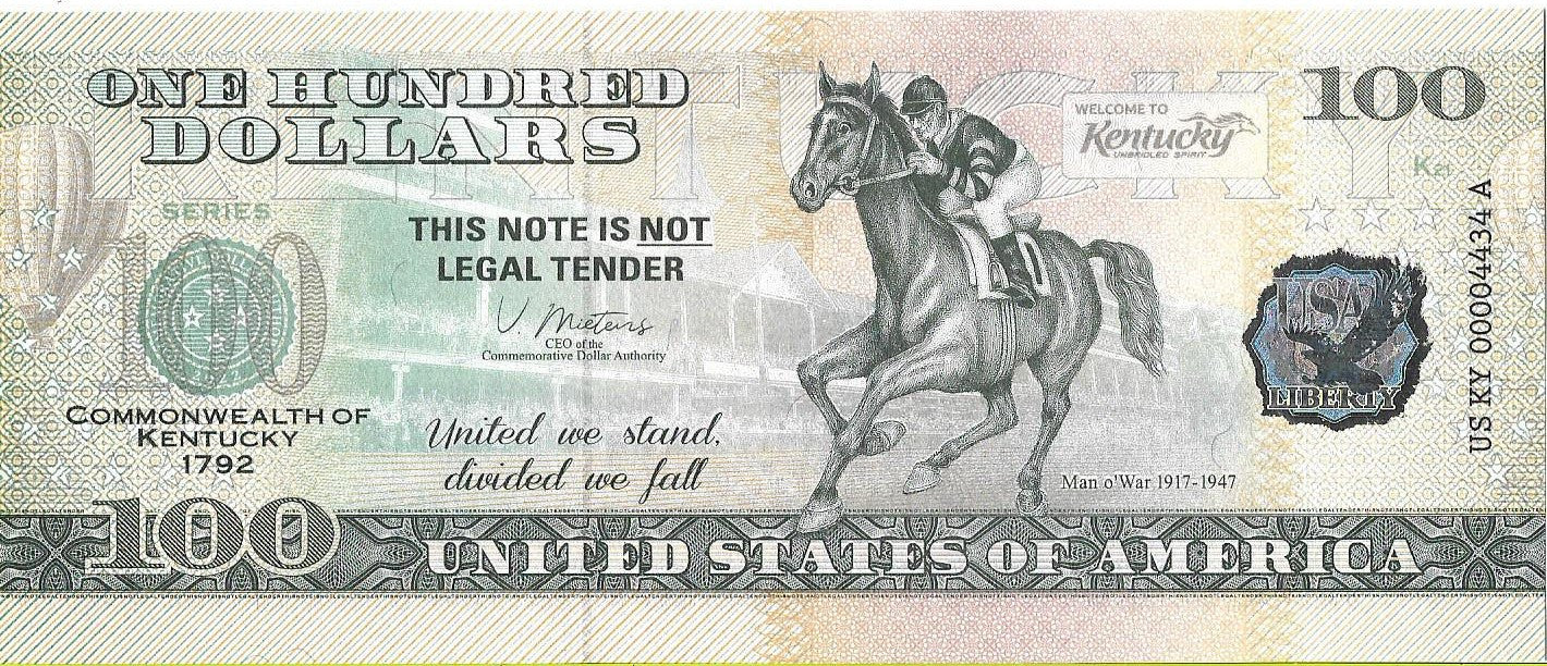 USA 100 Dolarów 2022 Kentucky Commemorative Dollar