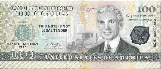 USA 100 Dolarów 2022 Michigan Commemorative Dollar